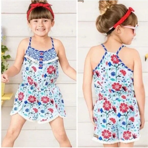 Matilda Jane Tug Of War Romper Floral Toddler Girls Size 2 Clean smoke free home - Picture 1 of 11